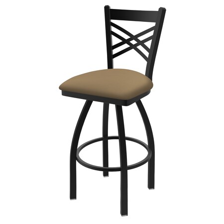 Holland Bar Stool Co 30" Swivel Bar Stool, Black Wrinkle, Canter Sand Seat 82030BW013